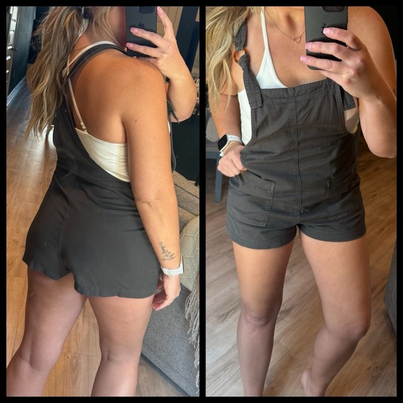 Aerie Charcoal Overalls - Picture 5 of 5